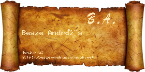Besze András névjegykártya